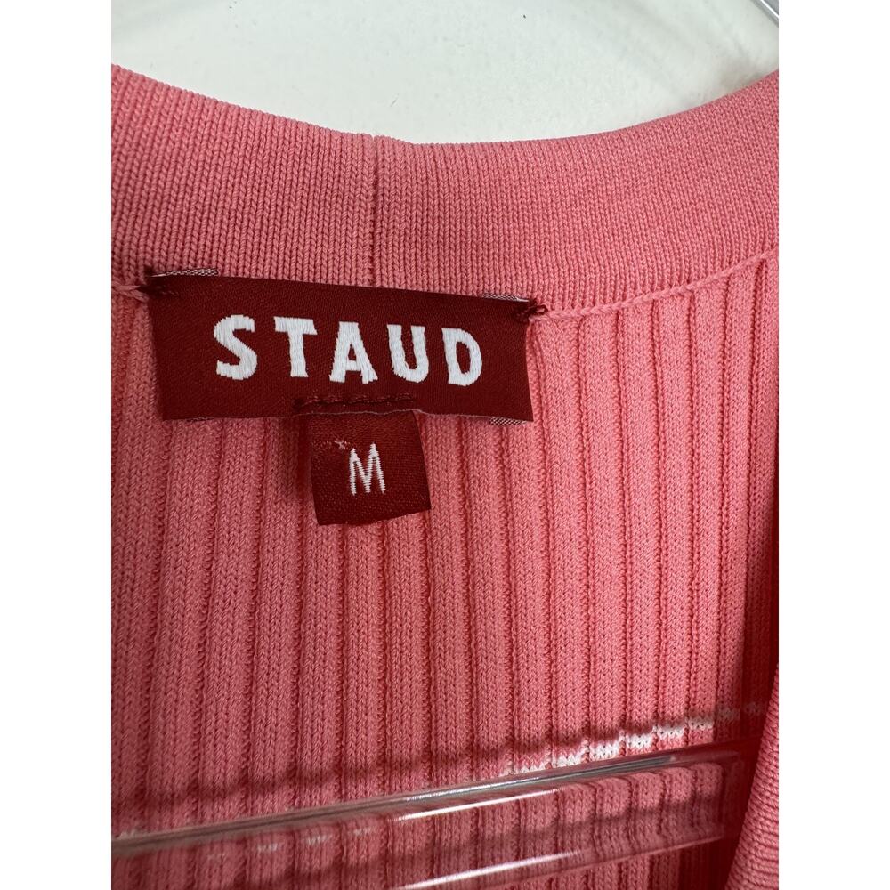 STAUD Shoko Sweater Dress Womens Medium Pink Striped Midi Ombre - Picture 3 of 12